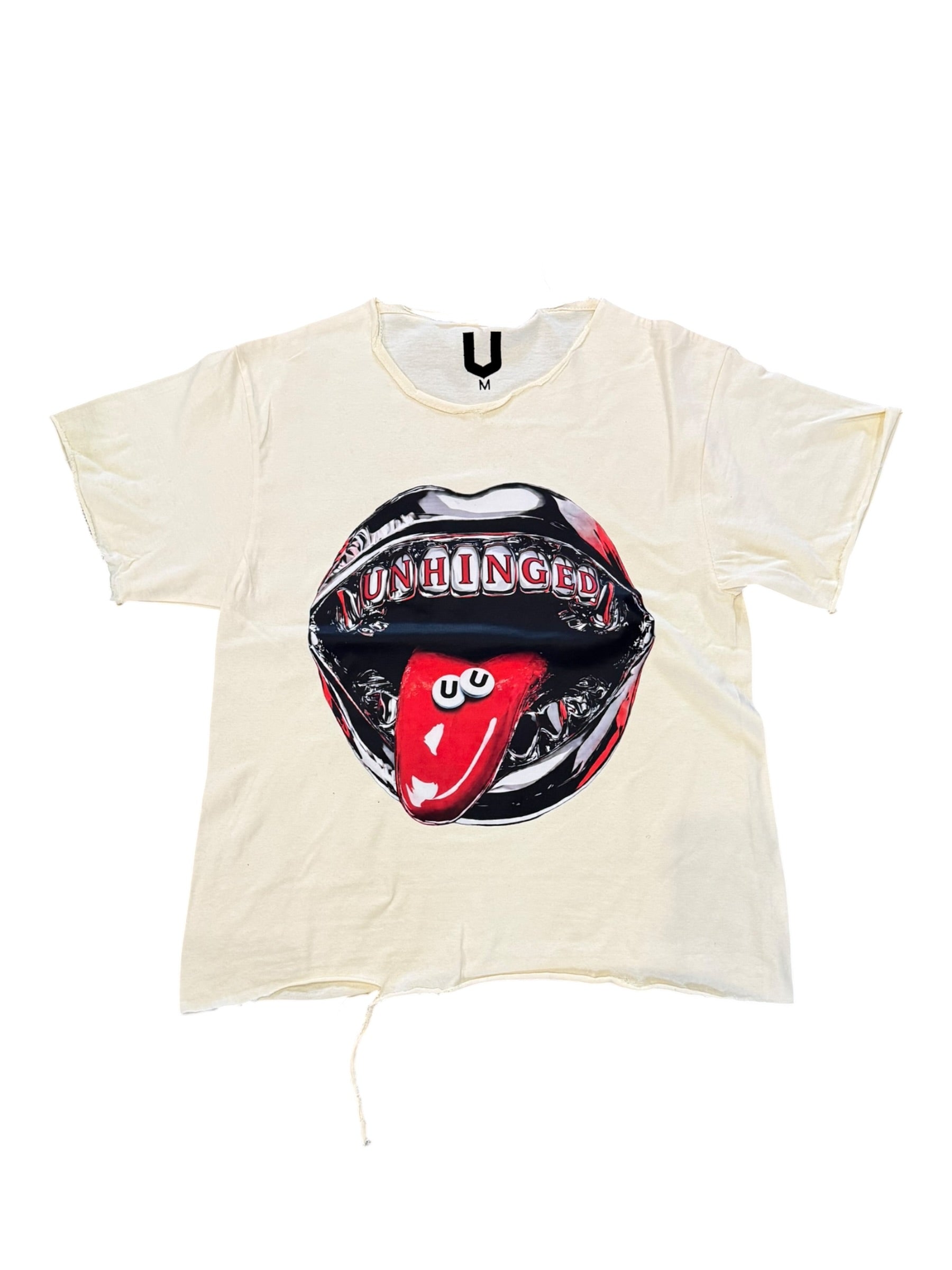 UNHINGED Tongue Distressed Tee (Cream) - 1 of 1