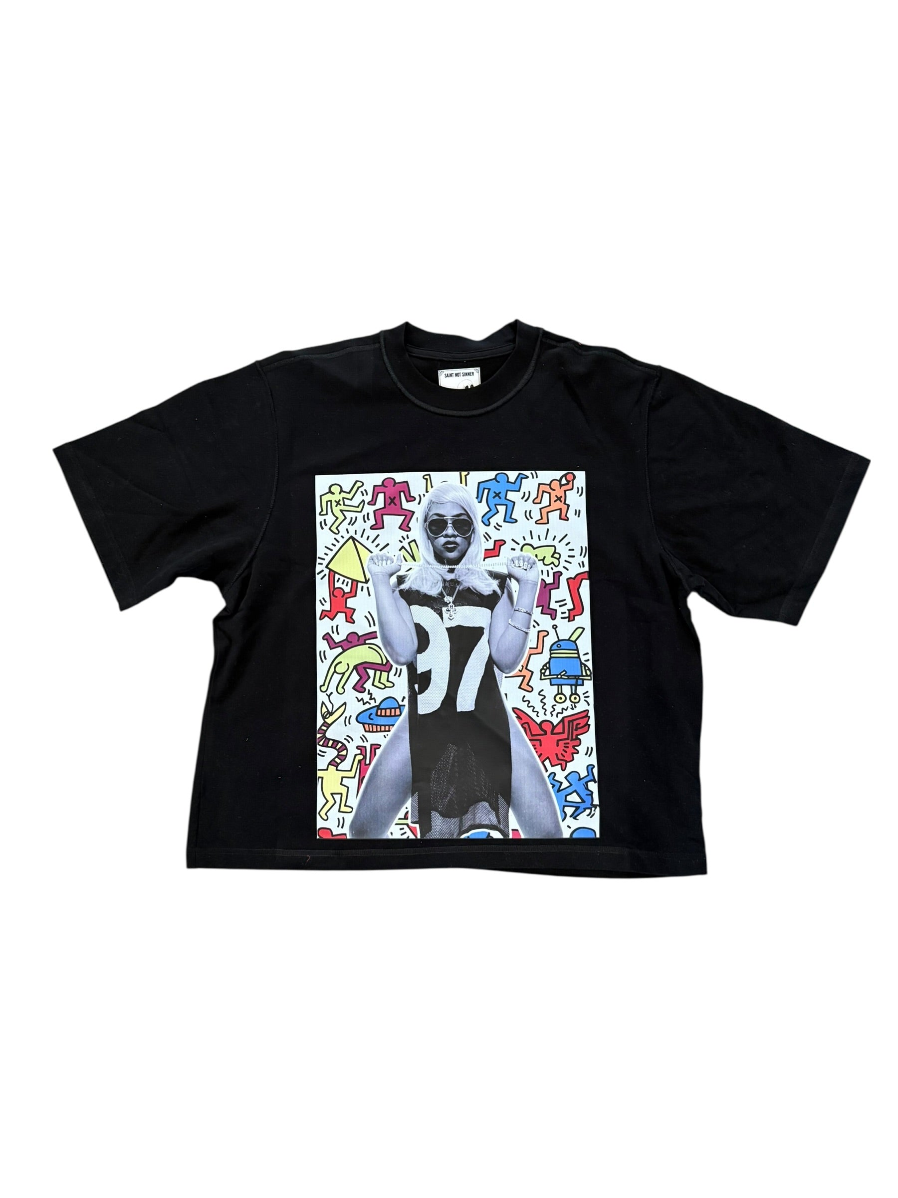 Kim Haring Cropped Tee (Black)
